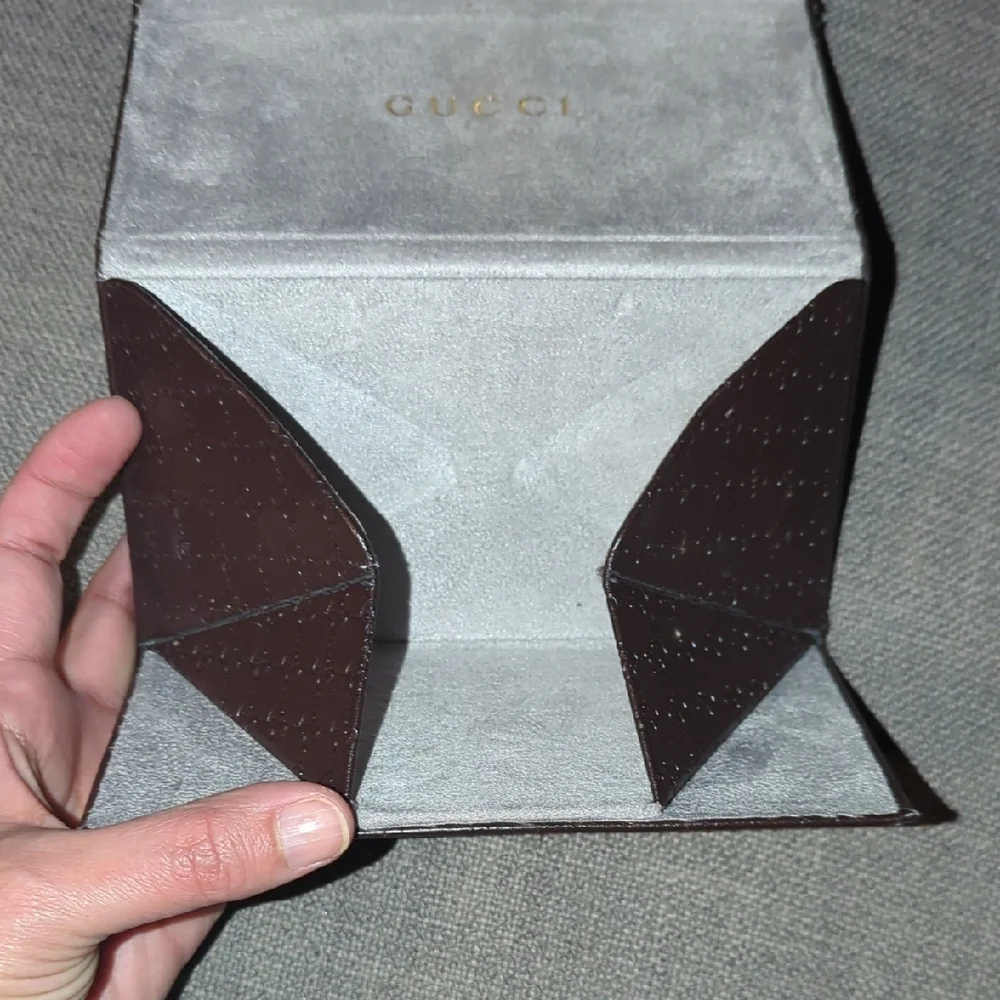 Gucci Dark Brown Embossed Sunglass Case